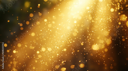 Air pollution crisis, smog and PM 2.5 particulate matter, Golden light particles floating in air, creating dreamy effect