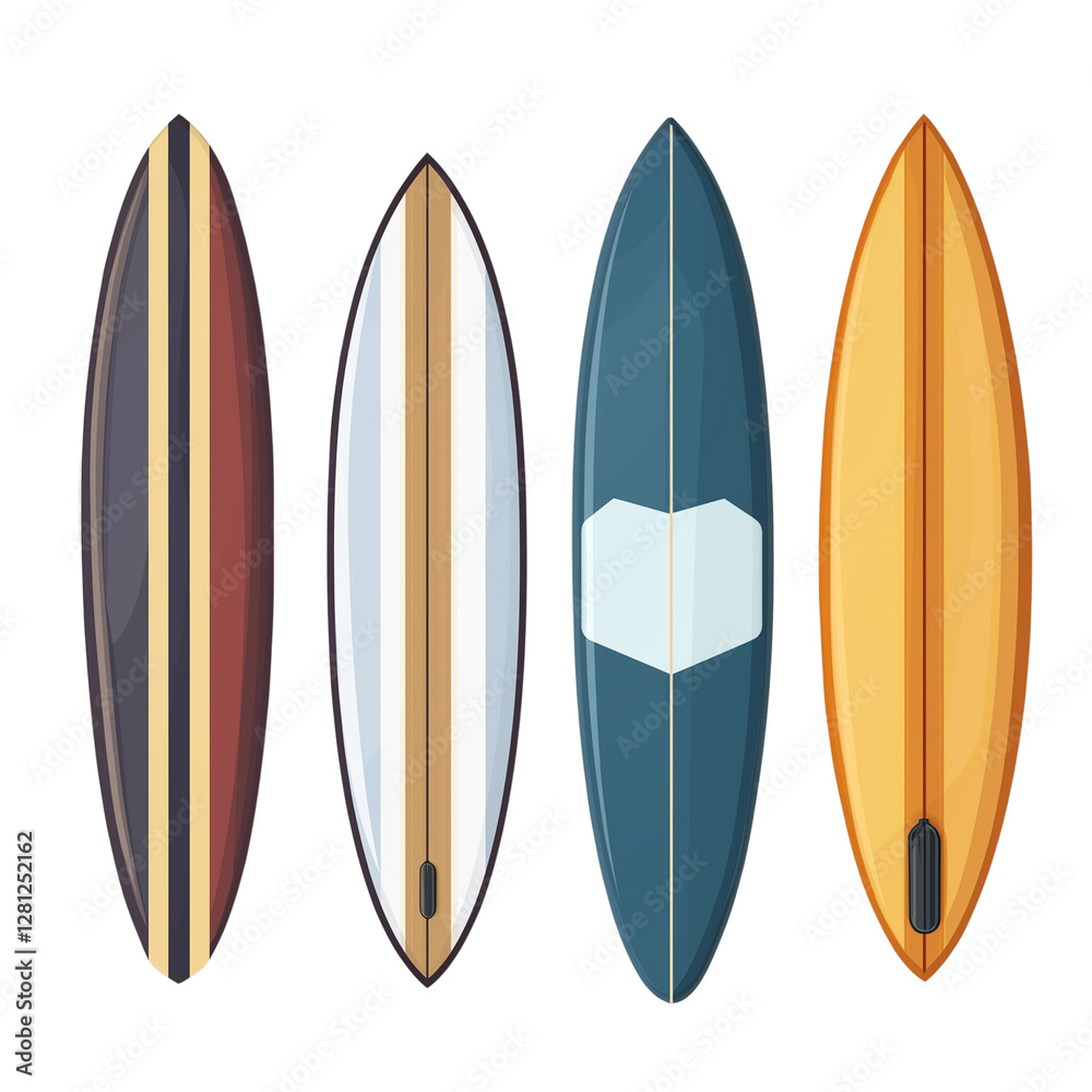 Set of surfboards isolated on a transparent background PNG Set of surfboards isolated on a transparent background PNG