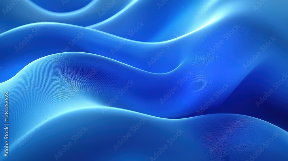 Obraz premium Abstract blue waves with subtle textures, representing fluidity and tranquility. Ideal for technology, design, and modern aesthetics projects.