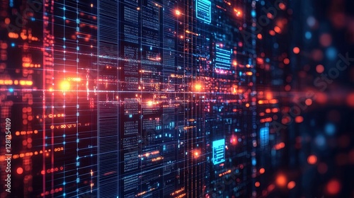 Wallpaper Mural Abstract tech background with digital circuits, glowing data patterns, and futuristic symbols  Torontodigital.ca