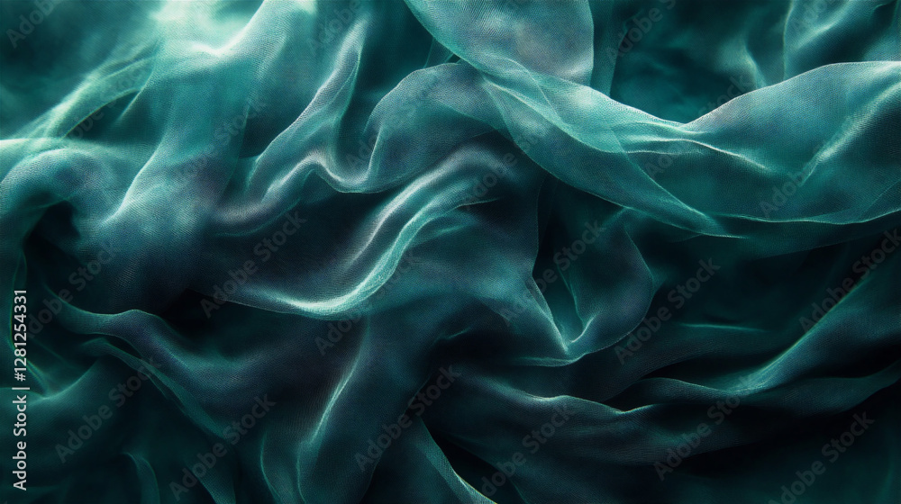 Obraz premium 緑のシルク生地