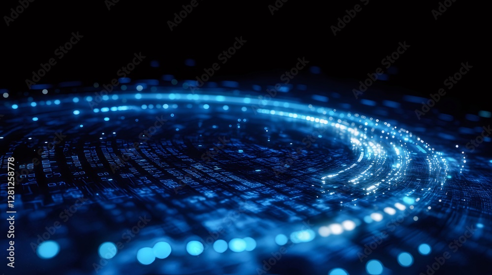 Abstract Blue Glowing Spiral Particle Background Abstract Blue Glowing Spiral Particle Background