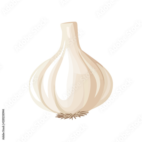 2D flat vector illustration Garlic icon isolated on a white background.

