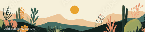 Colorful Terrarium, Simple Shapes and Vibrant Life