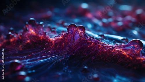 Colorful Abstract Wave Formation With Vibrant Purple and Blue Hues in a Dynamic Fluid Motion