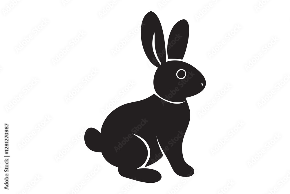 Obraz premium rabbit Silhouette Vector, rabbit icon vector, rabbit bunny Vector illustration