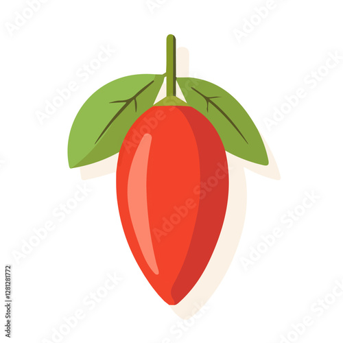 2D flat vector illustration Goji Berry icon isolated on a white background.

