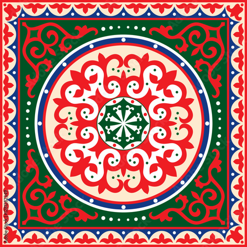 Vector gold square classic renaissance ornament. Endless european border, revival style frame