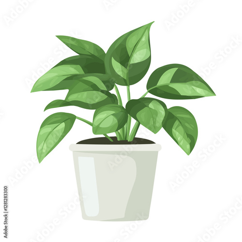 2D flat vector illustration Jade Pothos icon isolated on a white background.

