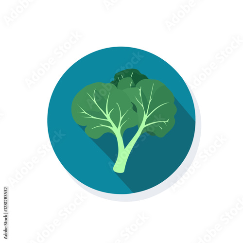 2D flat vector illustration Kale icon isolated on a white background.

