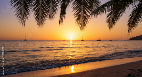 sunset on the beach