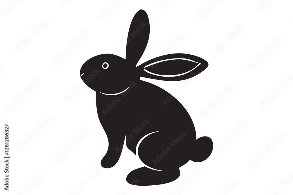 rabbit bunny Silhouette, rabbit bunny vector, rabbit icon, Isolated on White Background rabbit bunny Silhouette, rabbit bunny vector, rabbit icon, Isolated on White Background