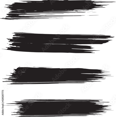 Black brush strock set 