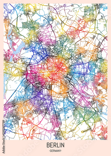 Wallpaper Mural Berlin Germany City Map, district banner, business modern landmark, neighborhood paint travel, hometown downtown design, destination landmark Torontodigital.ca