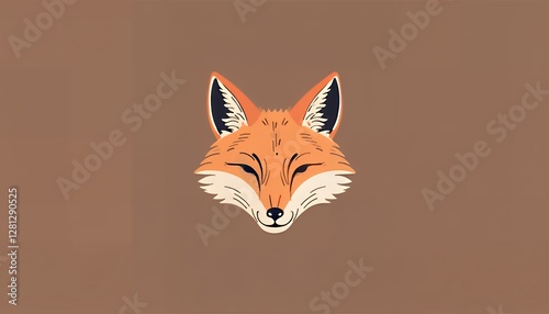 Minimalist fox head with delicate lines and features, perfect for logos or modern illustrations, symbolizing cunning and cleverness