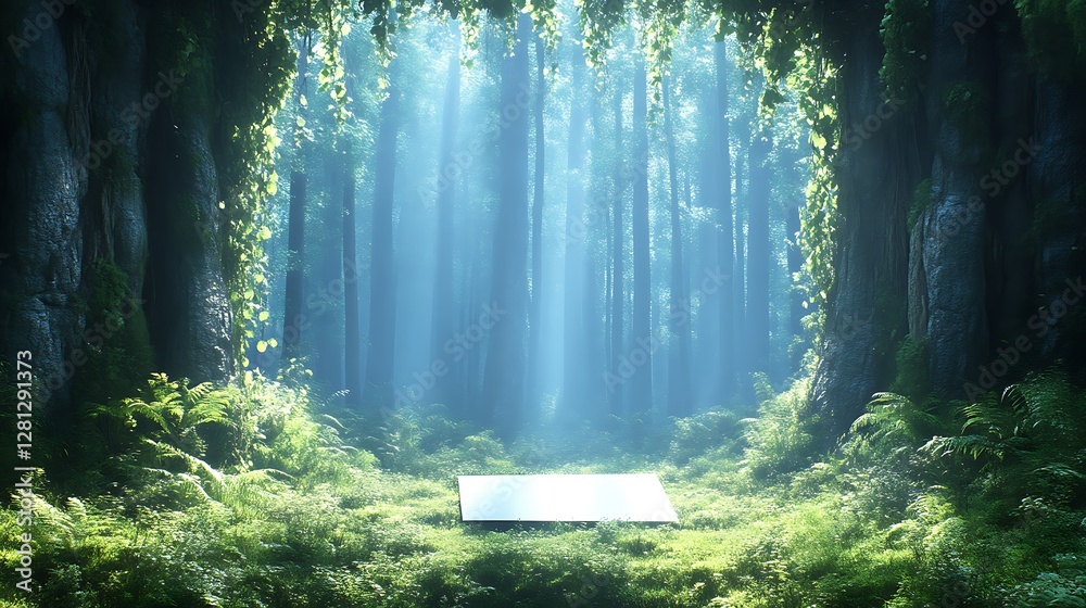 Obraz premium Mystical Forest Scene With A Blank Surface