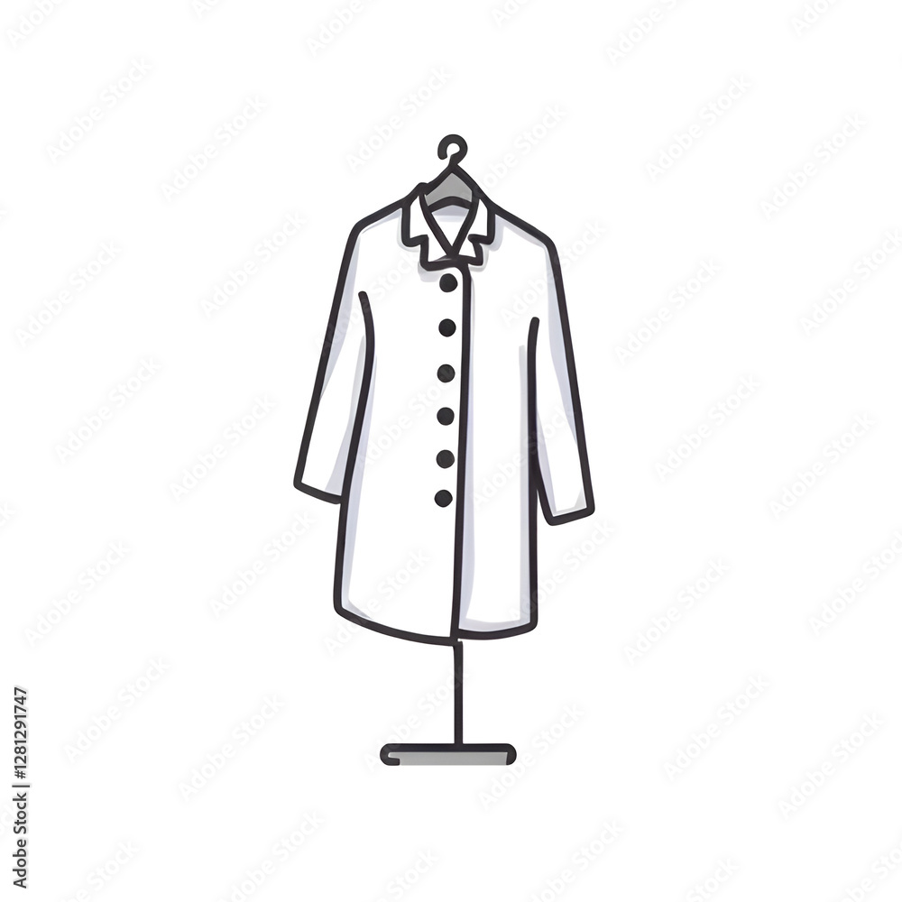 Naklejka premium White Lab Coat on Hanger
