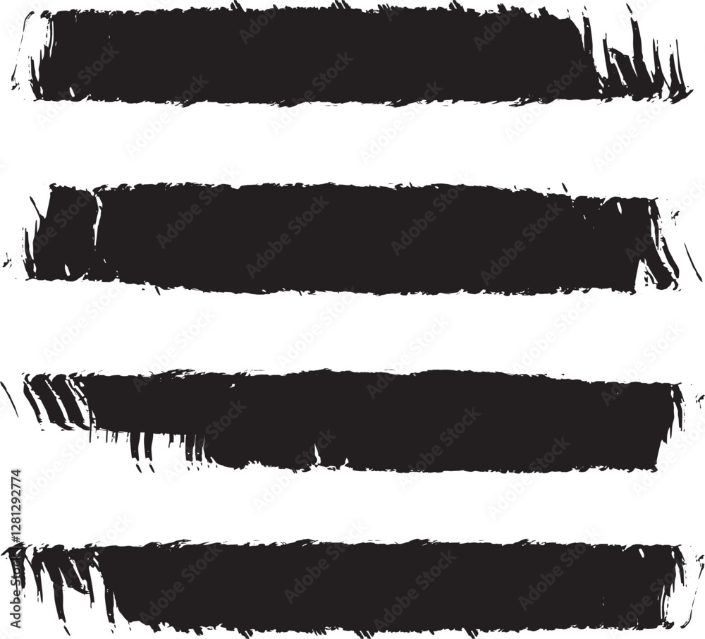 Fototapeta premium Black brush strock set 