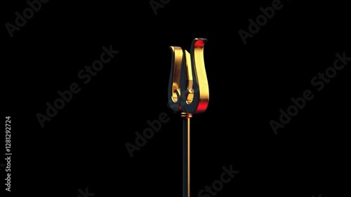 Trishul and Damru with color  effect in dark background. 