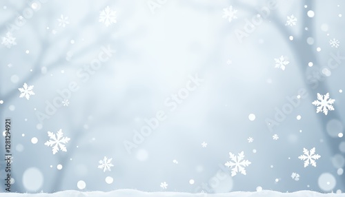 Snowflakes of various shapes, gently falling, isolated on a transparent background for winter visuals, representing cold and winter magic
