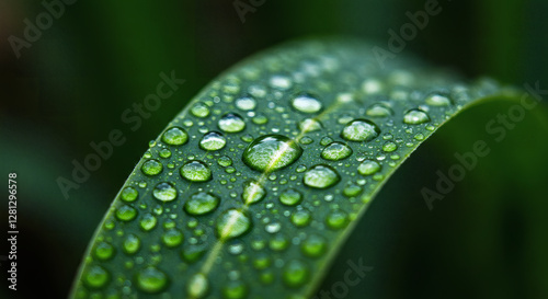 water drops on green leaf