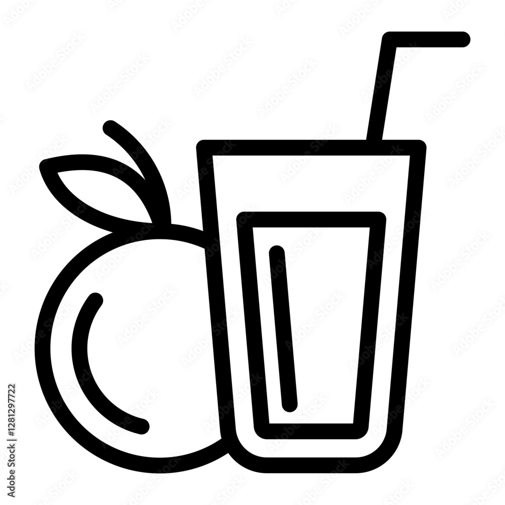 This Juice icon is suitable for Restaurant Menu, Food, etc