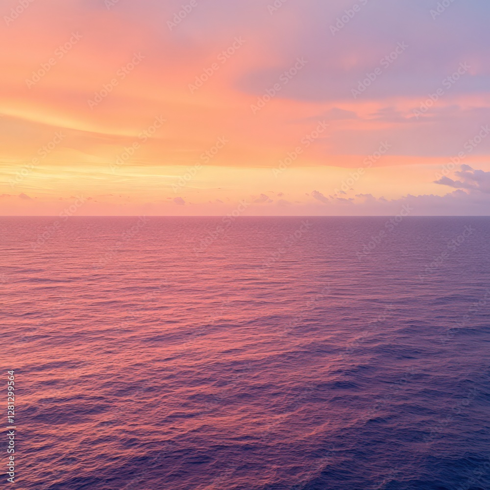 Obraz premium Dramatic Ocean Sunset with Vibrant Hues of Orange Pink and Purple Colored Clouds