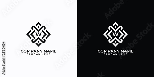 Luxury ornament logo with letter w
