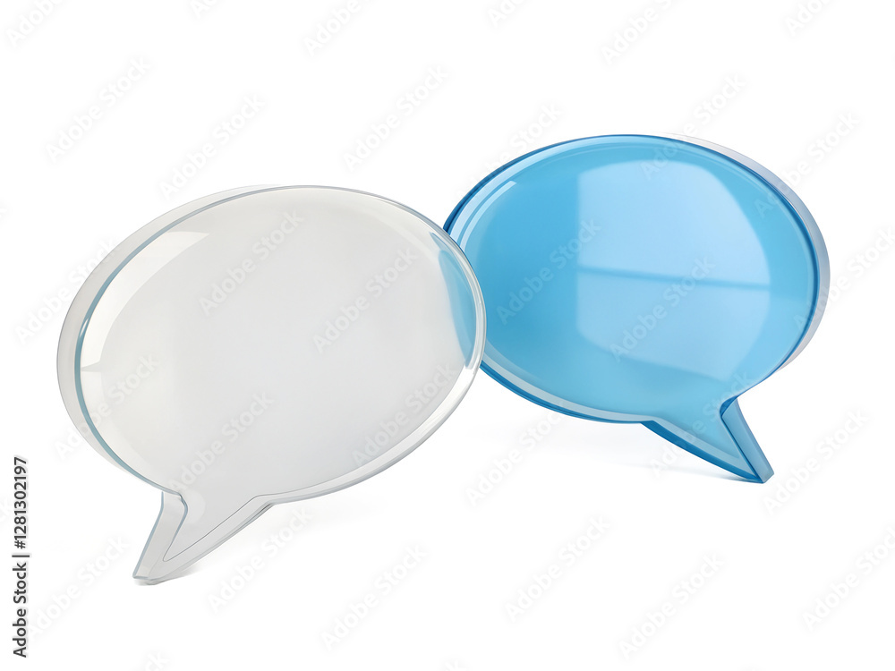 3d render mockup of social media chat bubble two icons on white isolated background. 3d render mockup of social media chat bubble two icons on white isolated background.