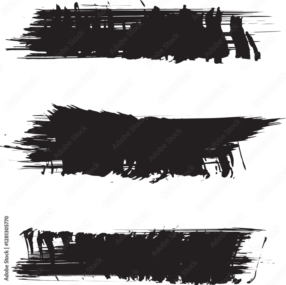 Fototapeta premium Black brush strock set 