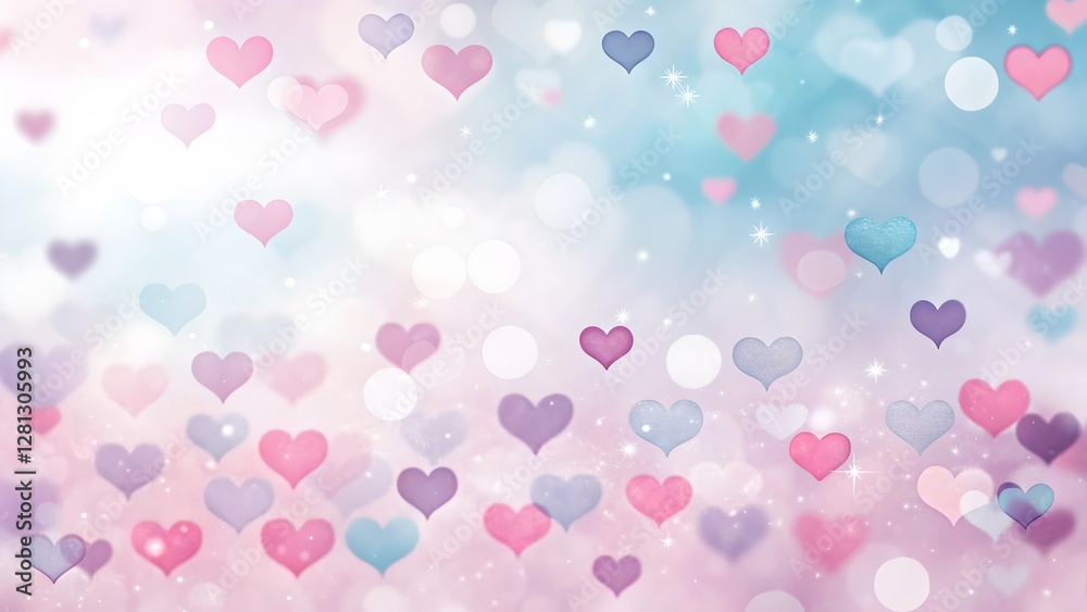 Pastel Hearts Abstract Background for Mothers Day Valentine Birthday