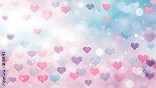 Obraz na płótnie Pastel Hearts Abstract Background for Mothers Day Valentine Birthday w salonie