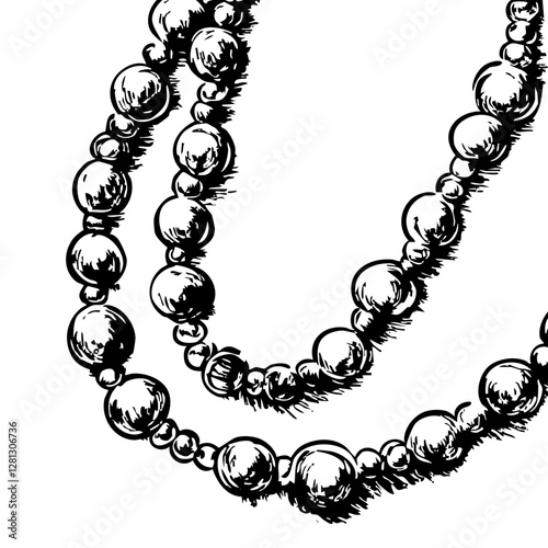 Hand-Drawn Mardi Gras Beads Icon – Festive Sketch Illustration