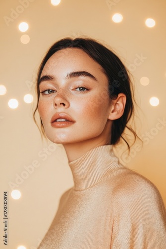 capture glamourous glamcore portrait with blurred background