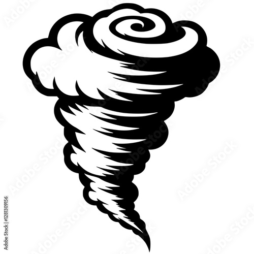 Silhouette of a smoking tornado