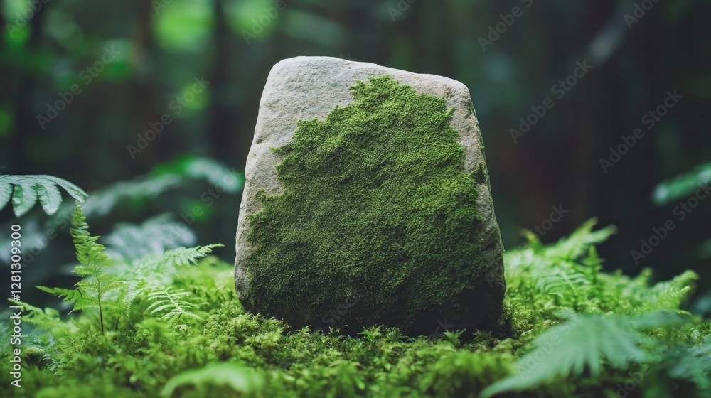 capture moss-covered stone in forest under soft light embodying goblincore aesthetic capture moss-covered stone in forest under soft light embodying goblincore aesthetic
