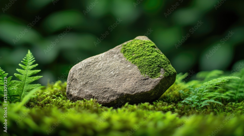 capture moss-covered stone in forest under soft light embodying goblincore aesthetic capture moss-covered stone in forest under soft light embodying goblincore aesthetic