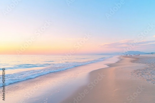 golden hour on serene beach with calm waves and soft sand underfoot