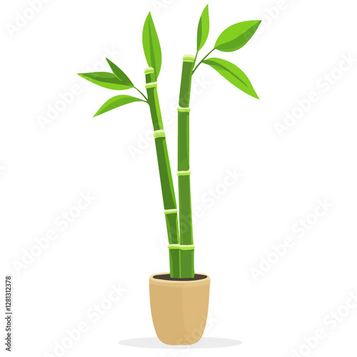 2D flat vector illustration Lucky Bamboo icon isolated on a white background.

