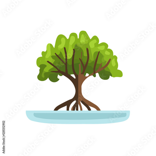 2D flat vector illustration Mangrove icon isolated on a white background.

