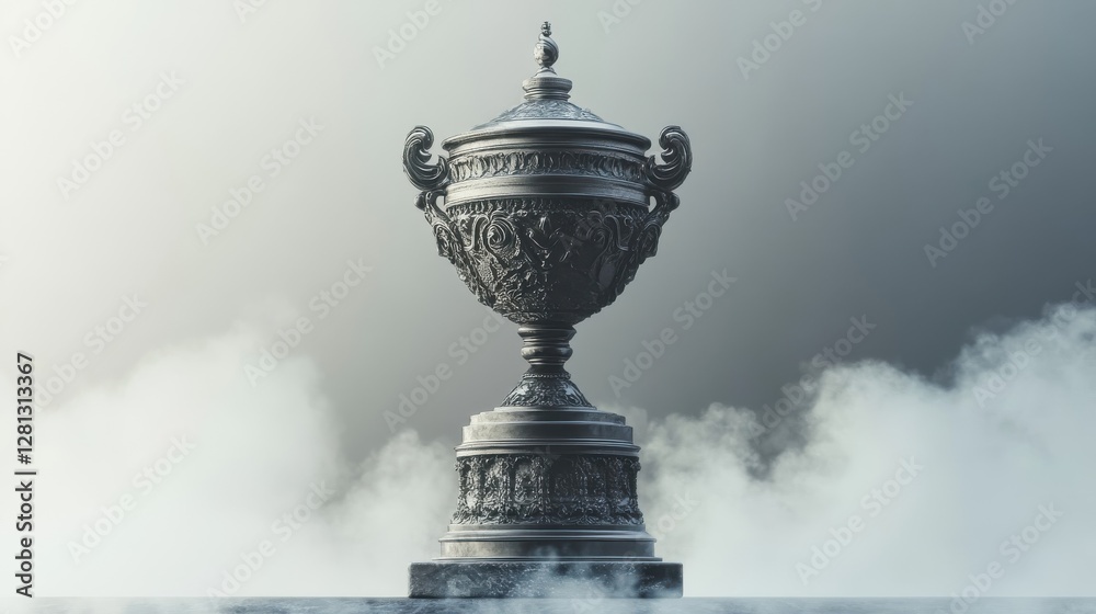 Obraz premium Ornate Black Trophy in Misty Setting