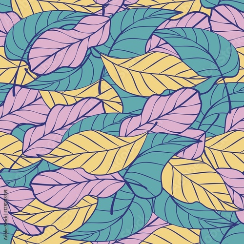 seamless background with leaves