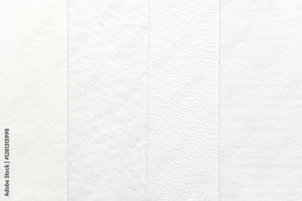 Fototapeta premium Close-up of textured white paper sheets with various patterns and subtle variations in design.