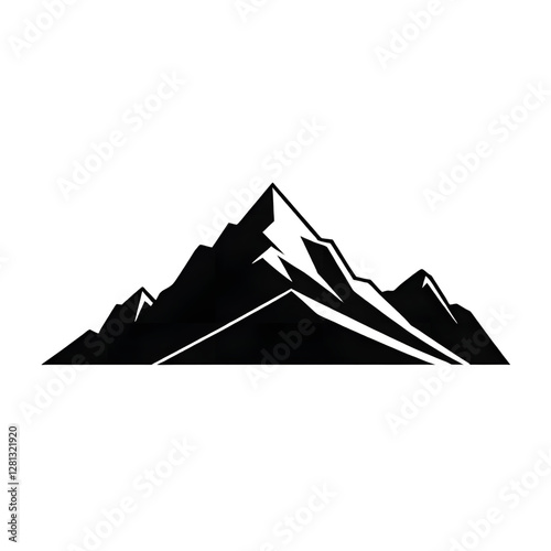A vector illustration of a mountain silhouette set, featuring rugged grunge textures for a bold and artistic effect.