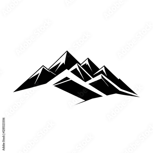 A vector illustration of a mountain silhouette set, featuring rugged grunge textures for a bold and artistic effect.