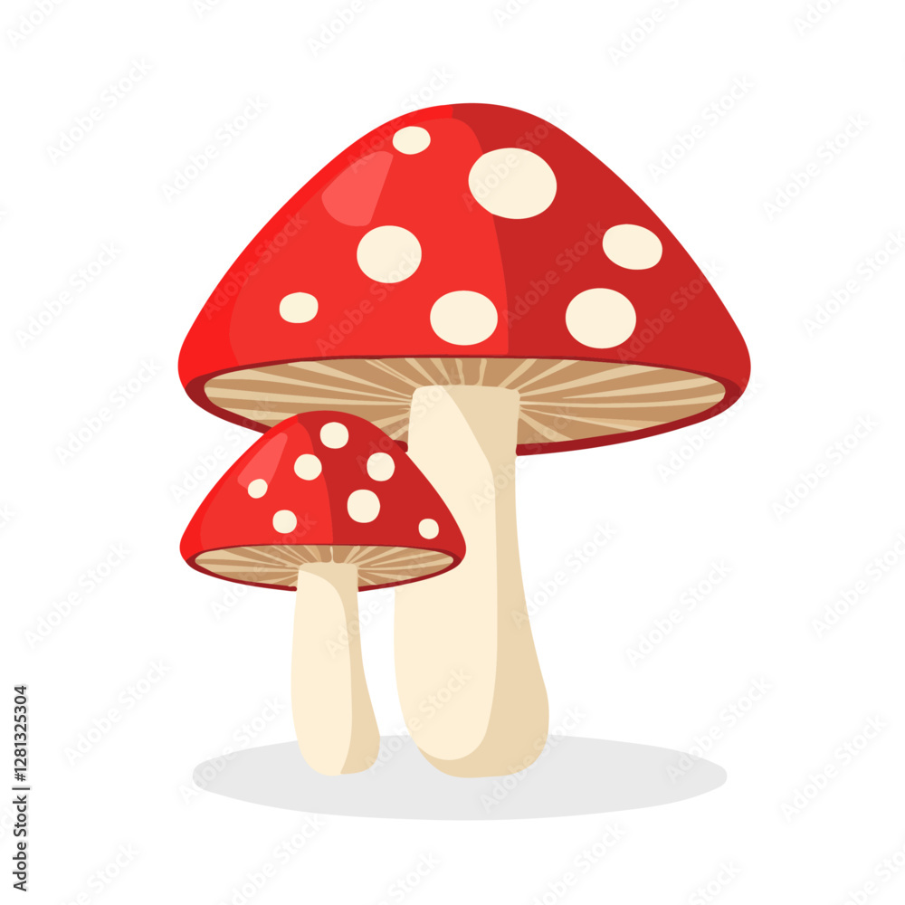 2D flat vector illustration Mushrooms icon isolated on a white background.
2D flat vector illustration Mushrooms icon isolated on a white background.