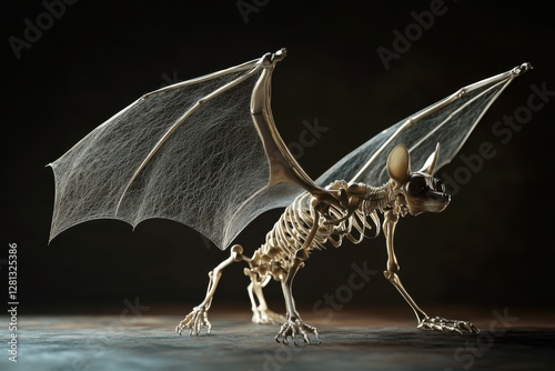 Dynamic Skeletal Structure of a Bat Studio Environment Conceptual Illustration Scientific Study Artistic Perspective