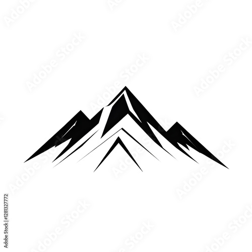A vector illustration of a mountain silhouette set, featuring rugged grunge textures for a bold and artistic effect.