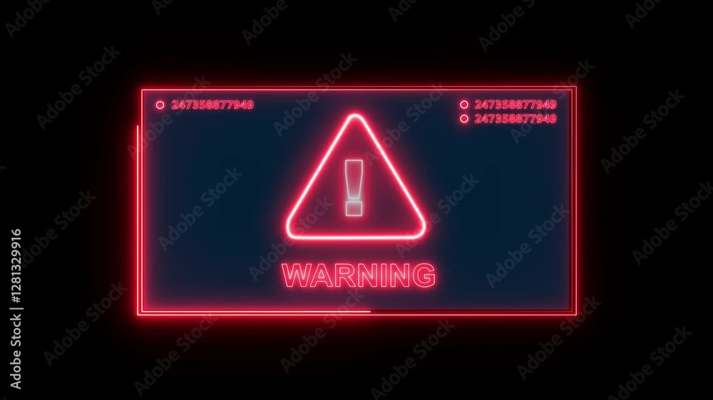 Warning security breach computer hacking warning message hacked  Warning symbol on the screen privacy protection data hacking malware virus Danger sign. attack defense network system hacked warning