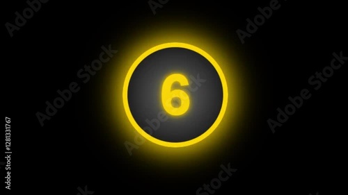 Yellow Countdown on Black Background photo